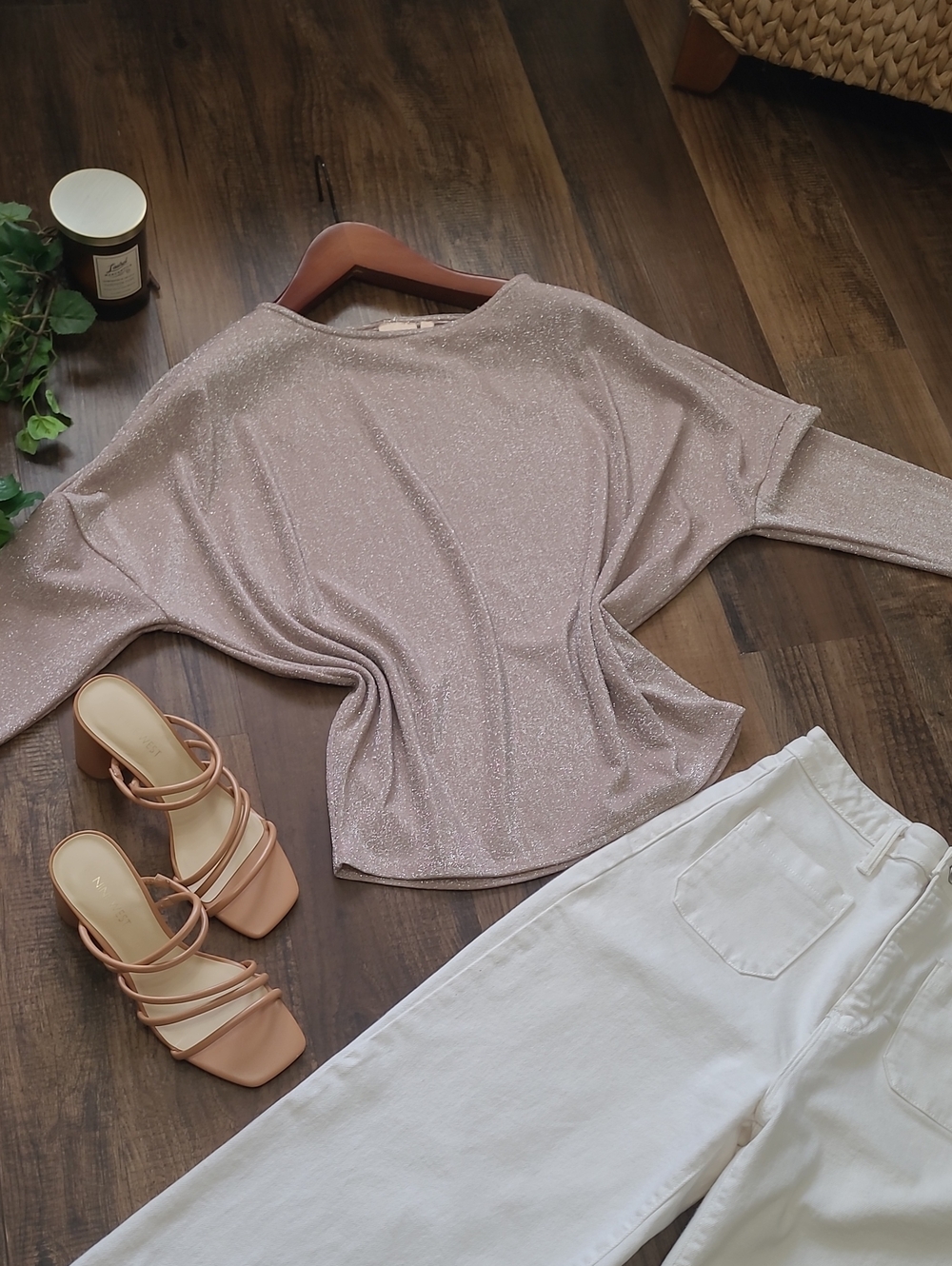 Gorgeous Champagne Mauve Sparkle Blouse